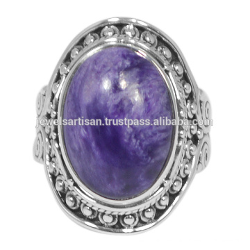 Magnifique Charoite Gemstone Avec 925 Bijoux Sterling Silver Handmade Vintage Style Ring pour Femmes